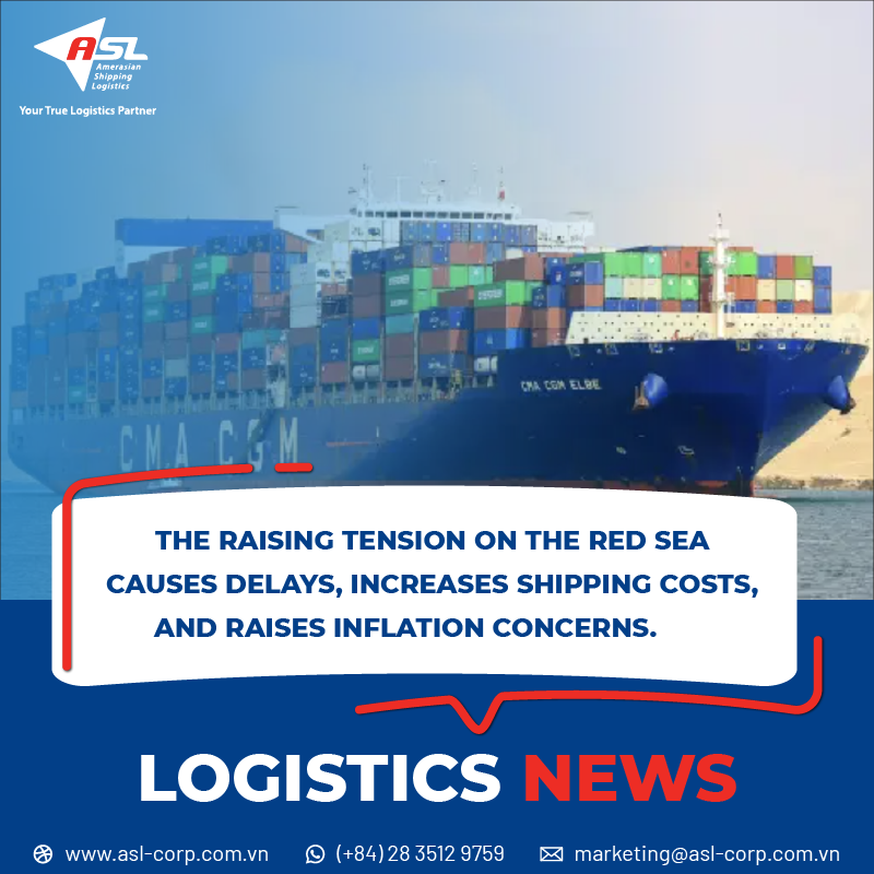  THE ESCALATING TENSION IN THE RED SEA CAUSES DELAYS, INCREASES SHIPPING COSTS, AND RAISES INFLATION CONCERNS.